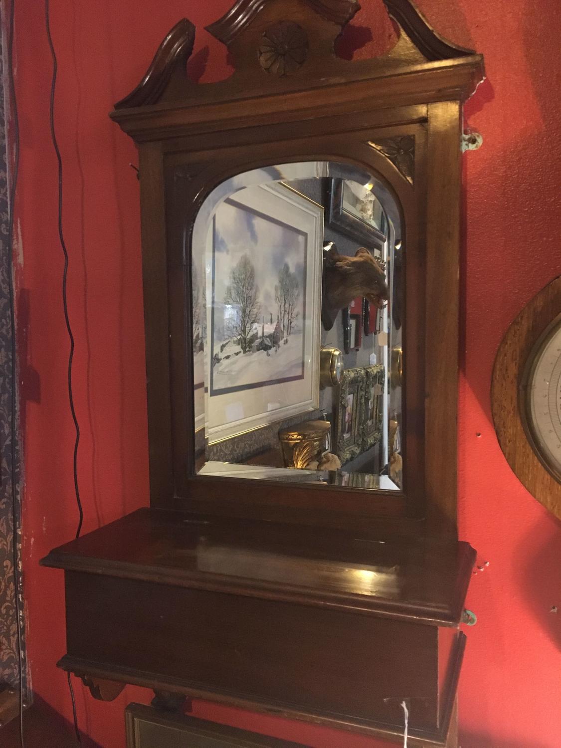 Mahogany Hallway Mirror With Glove Box