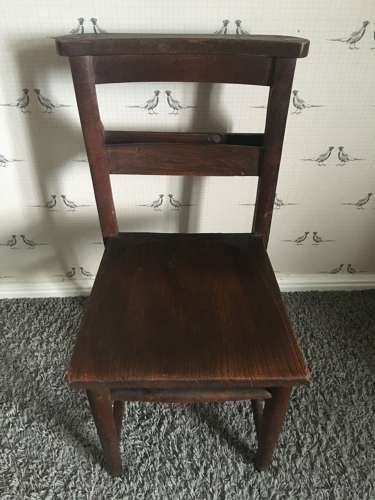 Oak Chapel Chair With Hymn Book Shelf