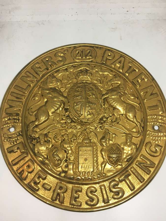 Salvaged Brass Plaque From A Milners' Safe