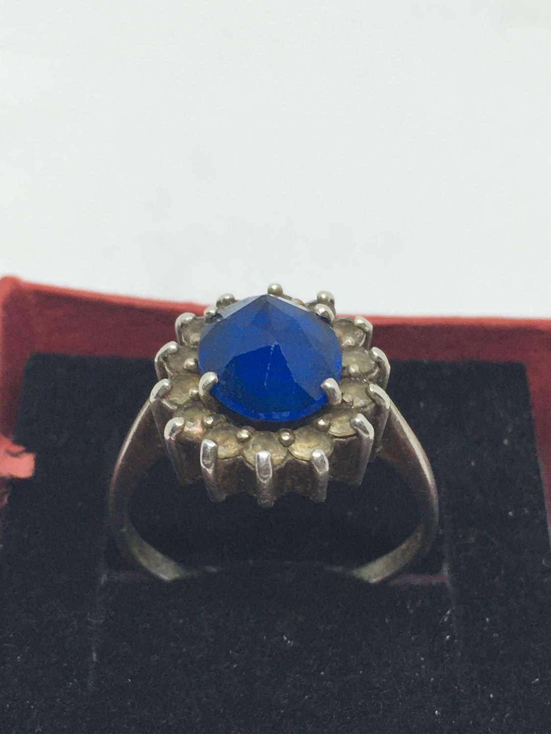 Solid Silver Ring With Blue Stone