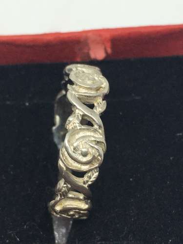 925 Silver Ring With Rose Pattern