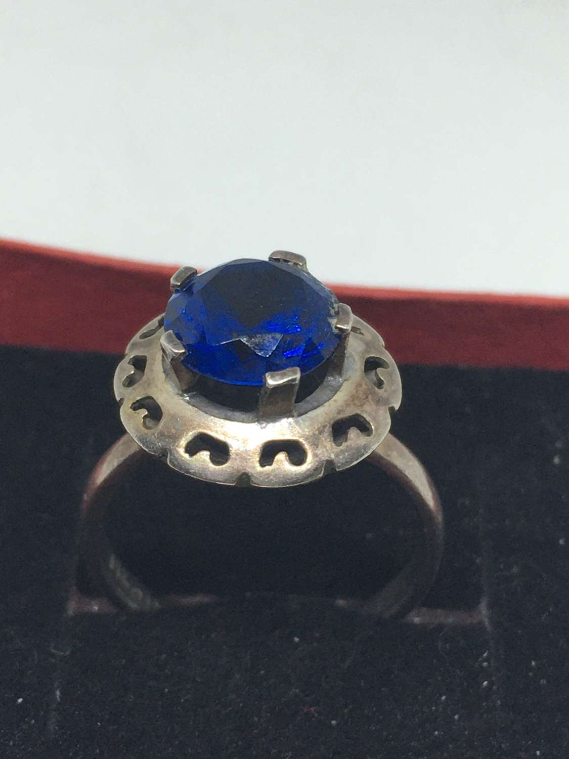 Mexican Silver Ring With Blue Stone