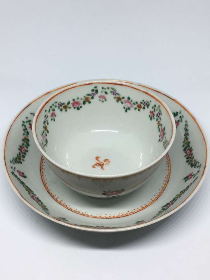 Late 18th Century Porcelain Tea Bowl & Saucer