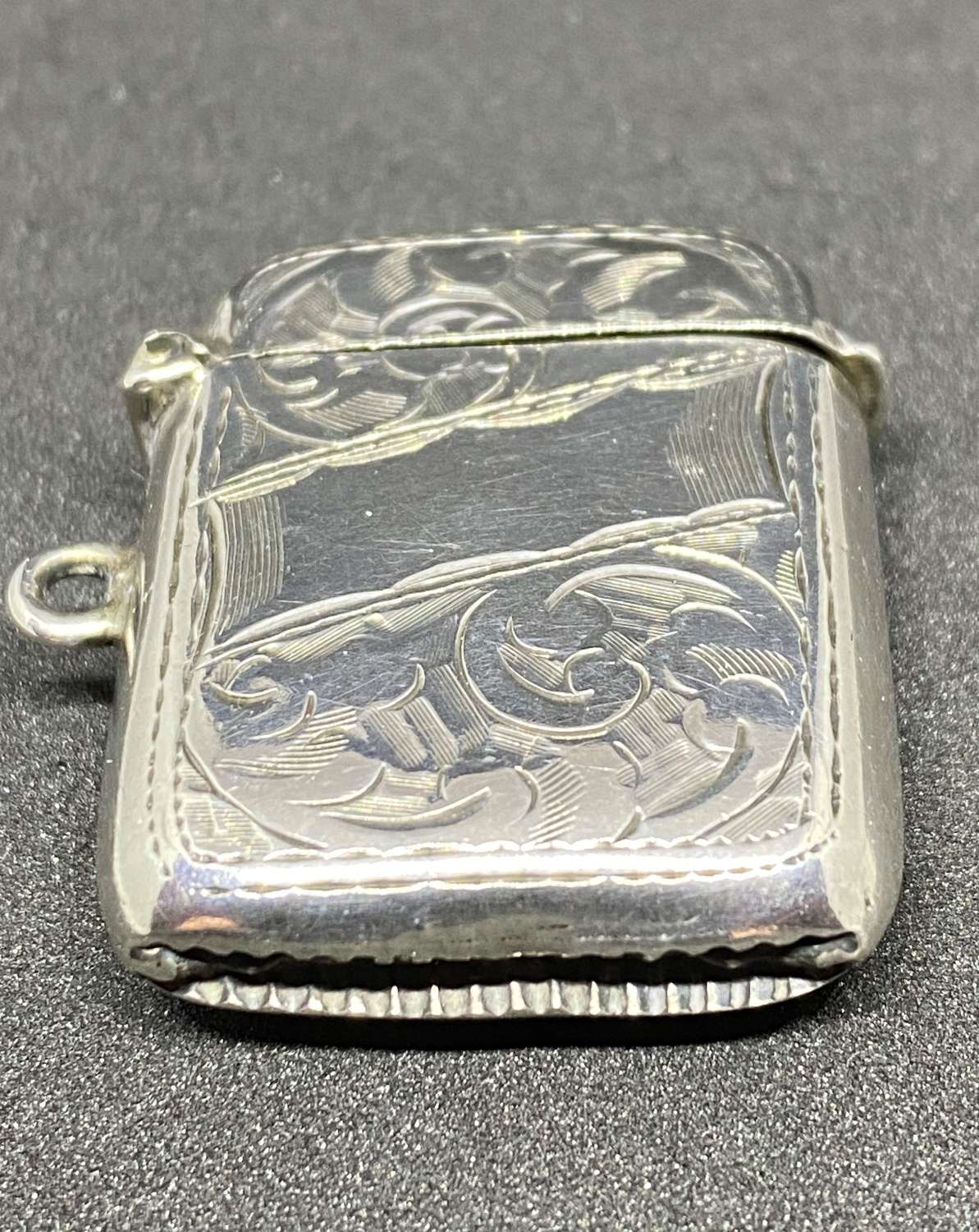Antique Solid Silver Vesta Case 1913