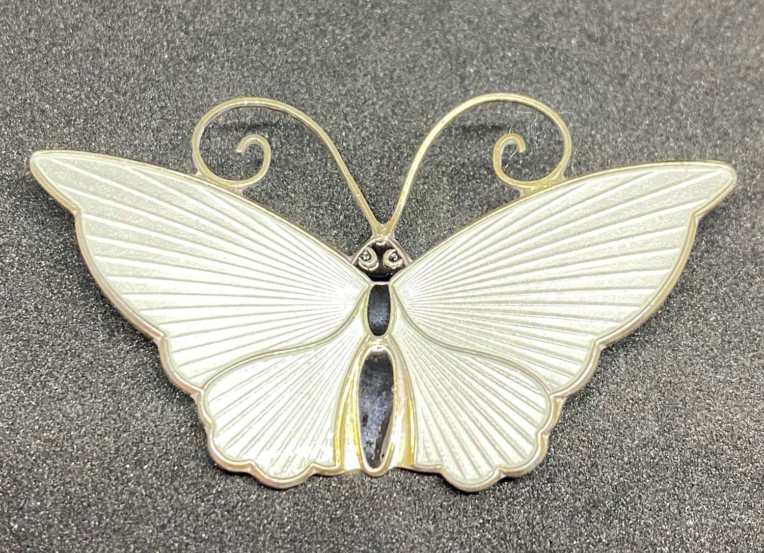 Silver & Guilloche Enamel David Andersen Butterfly Brooch