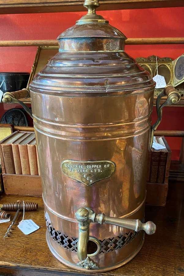 Large Rare Copper Tea Urn By Eclipse Copper Co. York