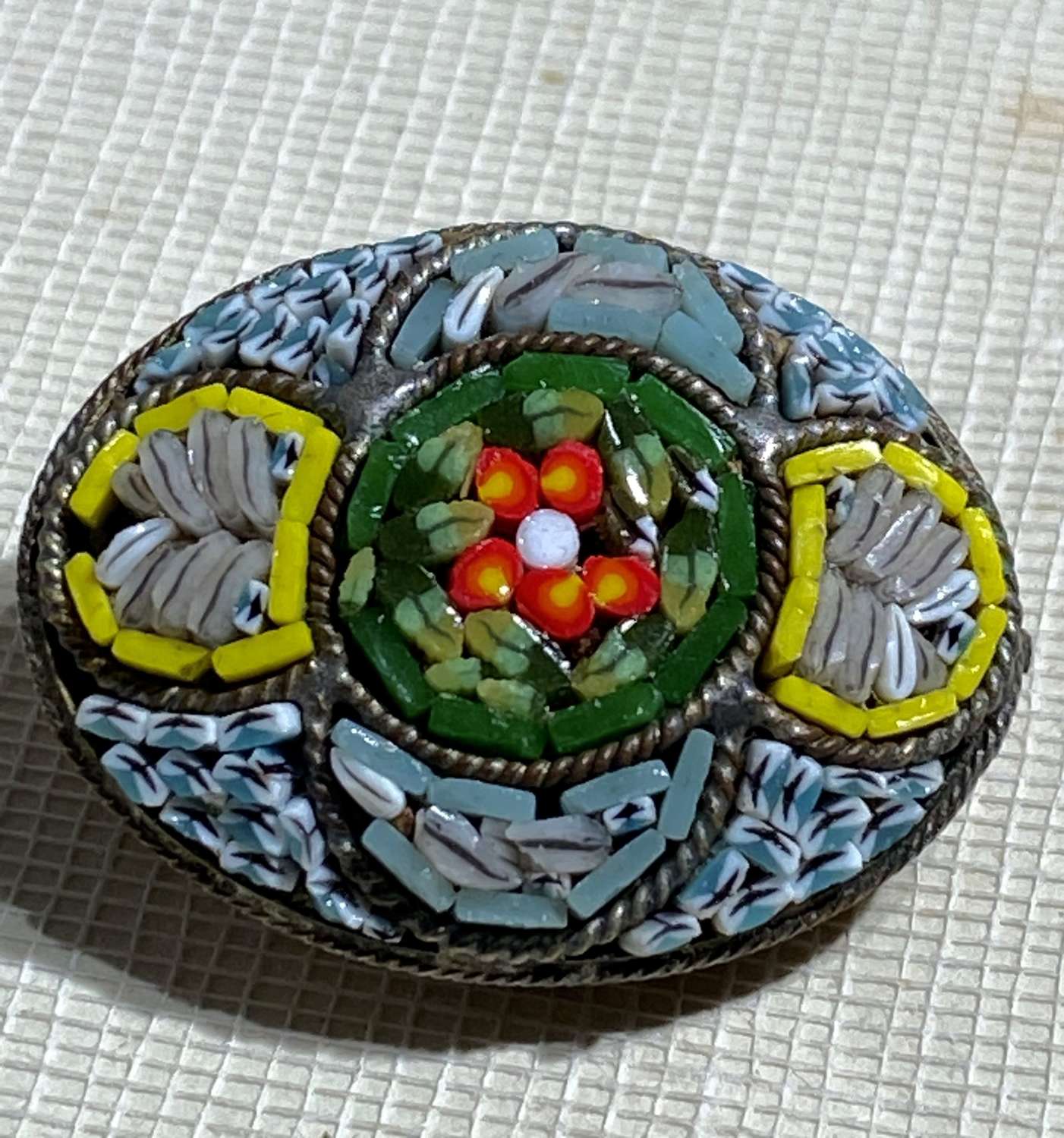 Oval Italian Micro Mosaic Brooch