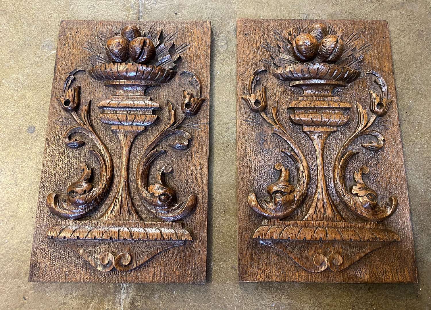 Good Pair Of French Carved Wooden Panels