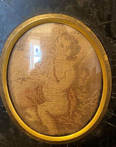 Victorian Miniature Woven Fabric Picture