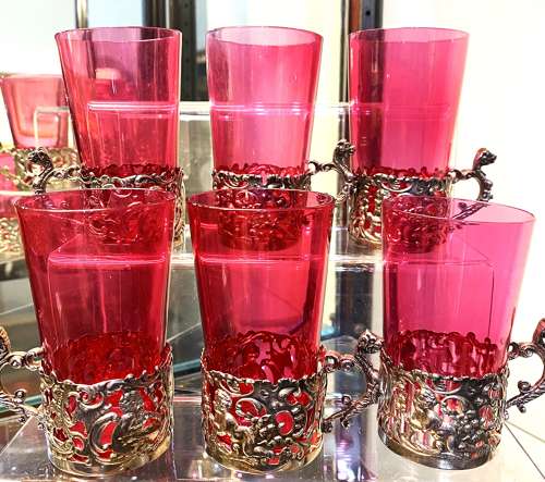 Set Of Six Antique Silver Glass Holders By William Comyns