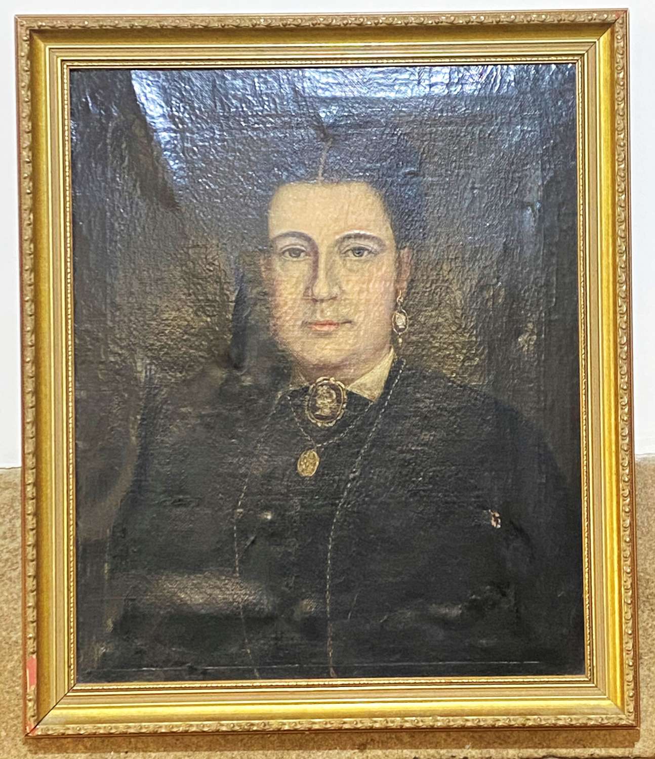 19th Century European School Oil On Canvas Of Lady In Mourning