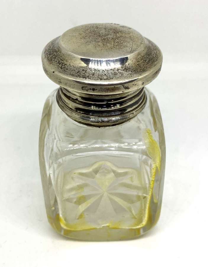 Solid Silver Topped Perfume Bottle