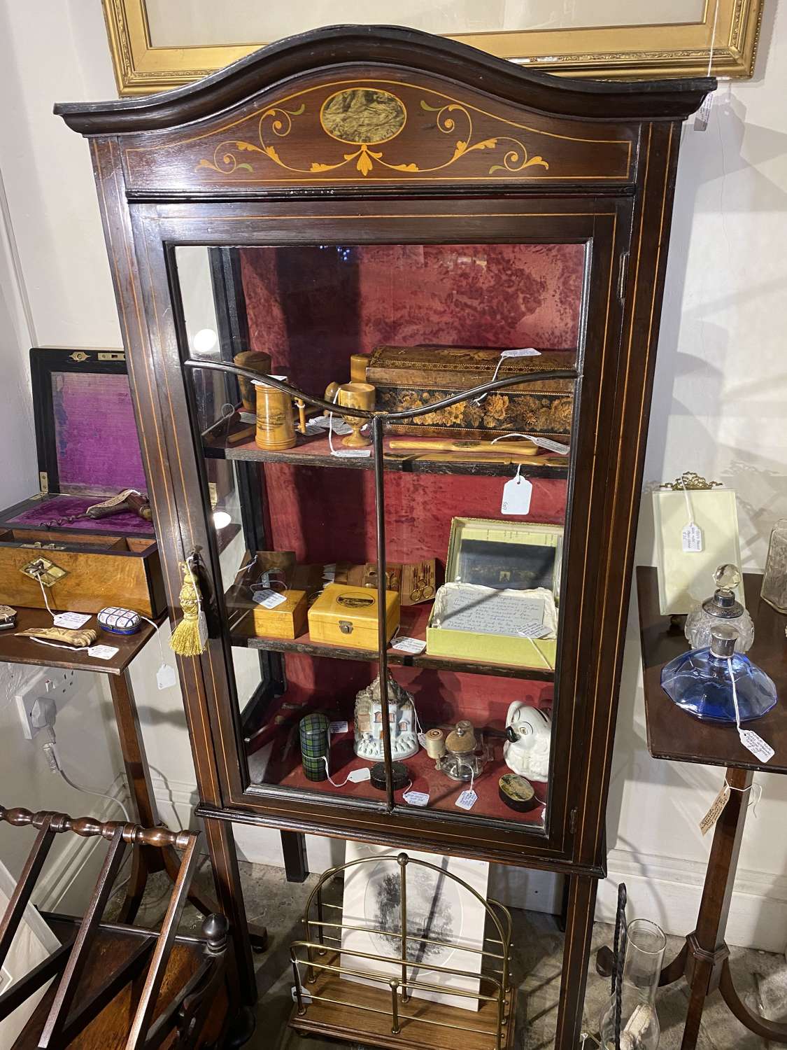 Mahogany Box Strung Display Cabinet