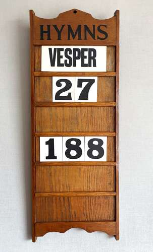 Antique Church Hymn Board With Numbers