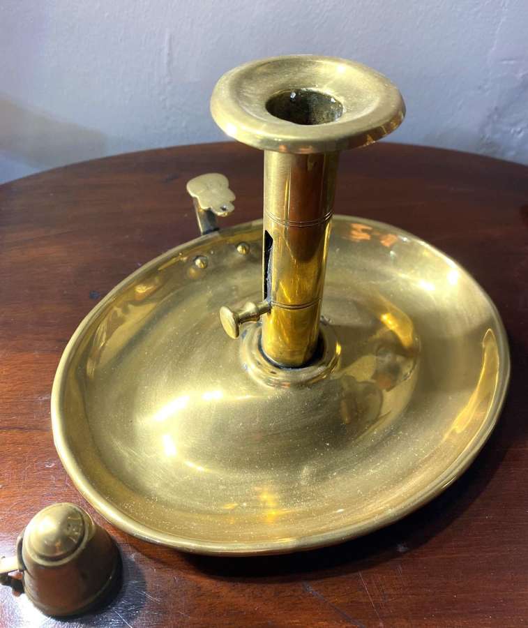 Georgian Brass Oval Ejector Chamberstick