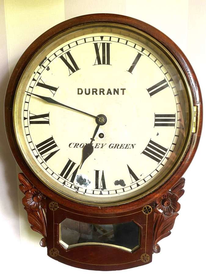 19thC Drop Dial Fusee Wall Clock Durrant Croxley Green
