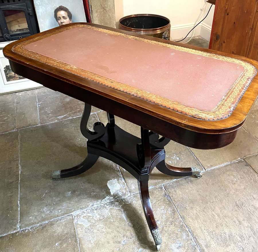 Mahogany Centre Table With Leather Top