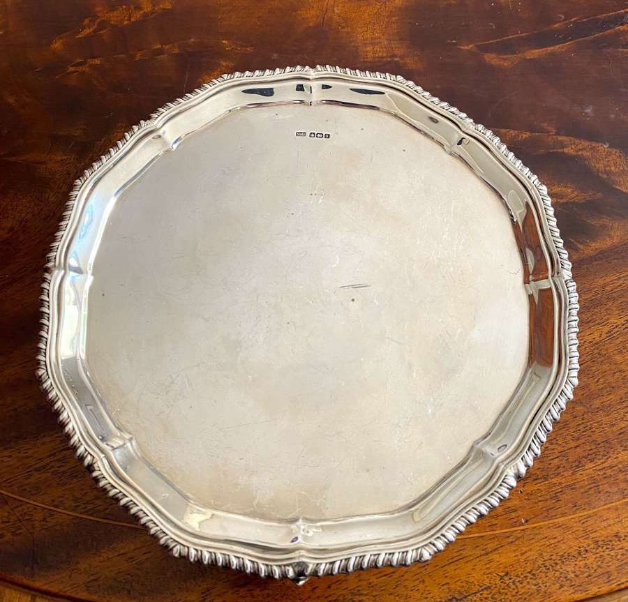 Large Heavy Solid Silver Salver