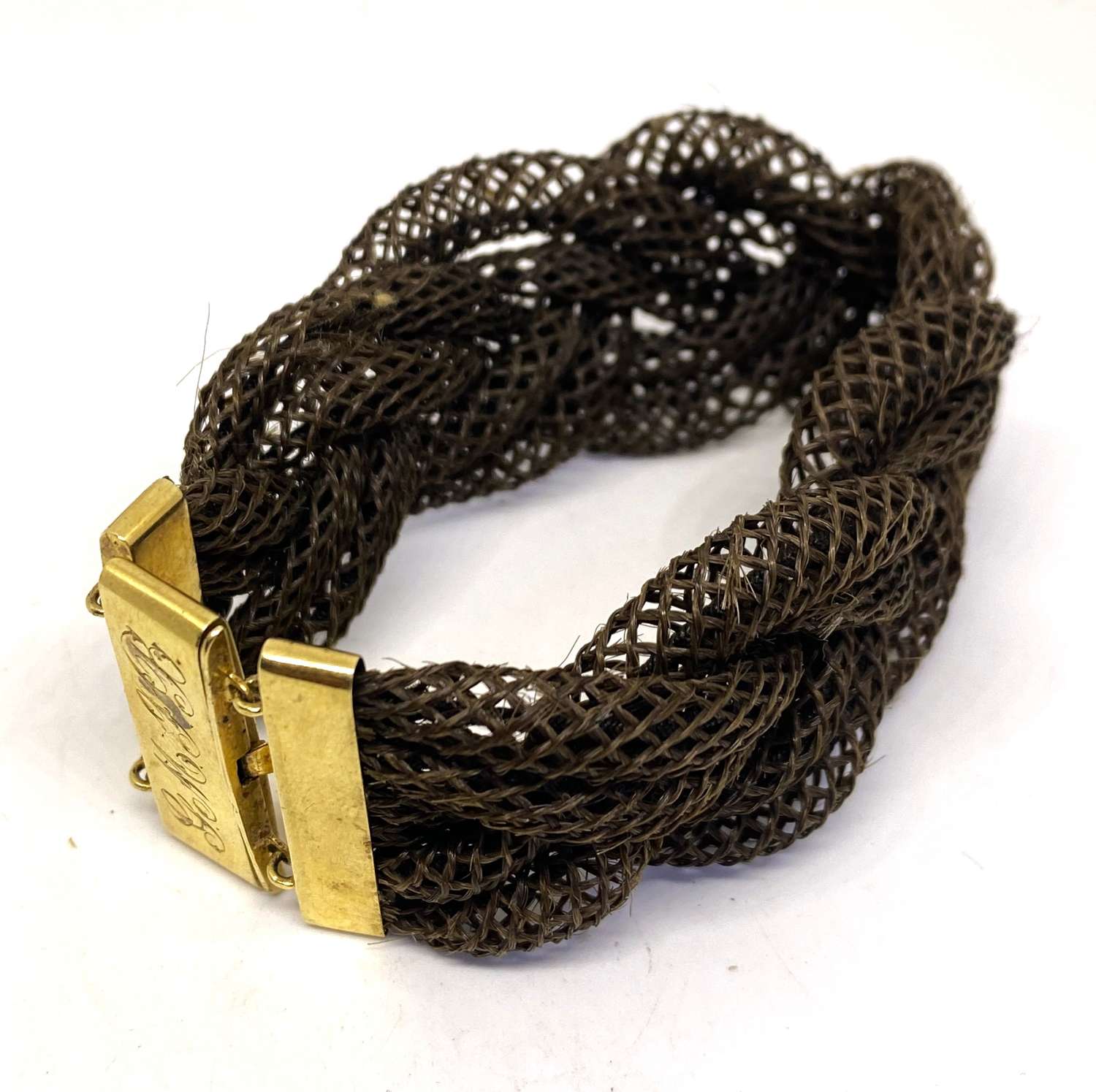 Victorian Mourning Bracelet With 18ct Gold Clasp
