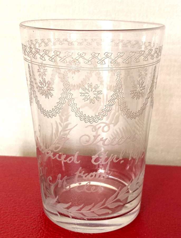 19th Century Marriage Glass Tumbler