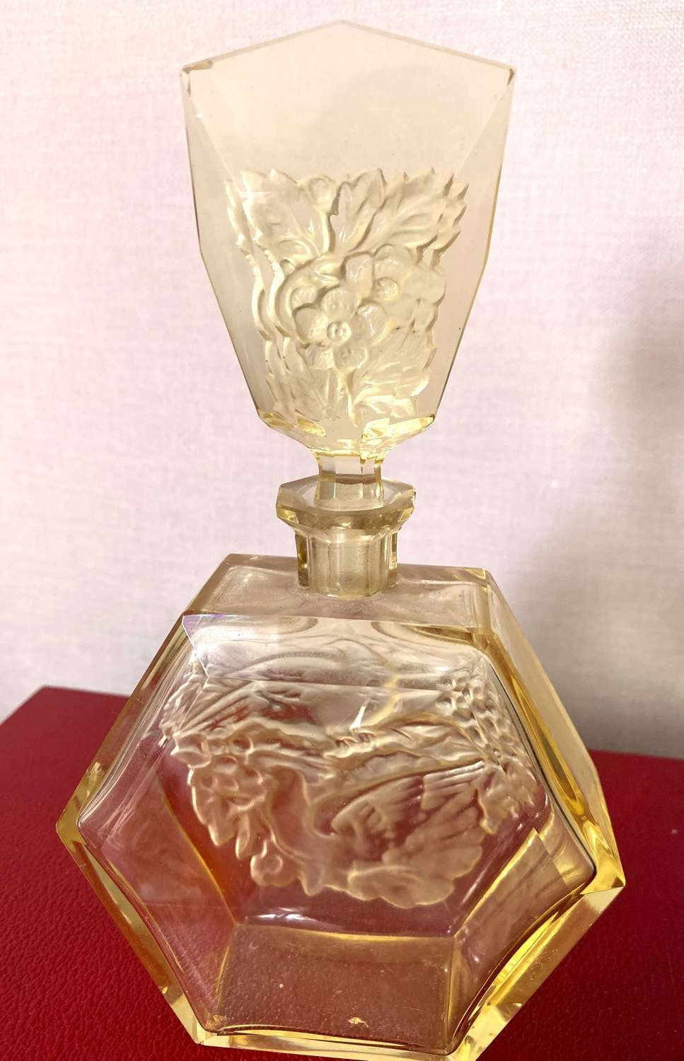 Czech Art Deco Glass Perfume Bottle
