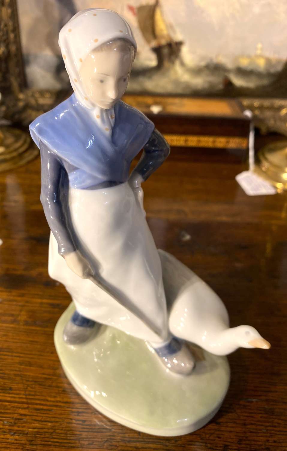 Royal Copenhagen Girl With A Goose Figurine