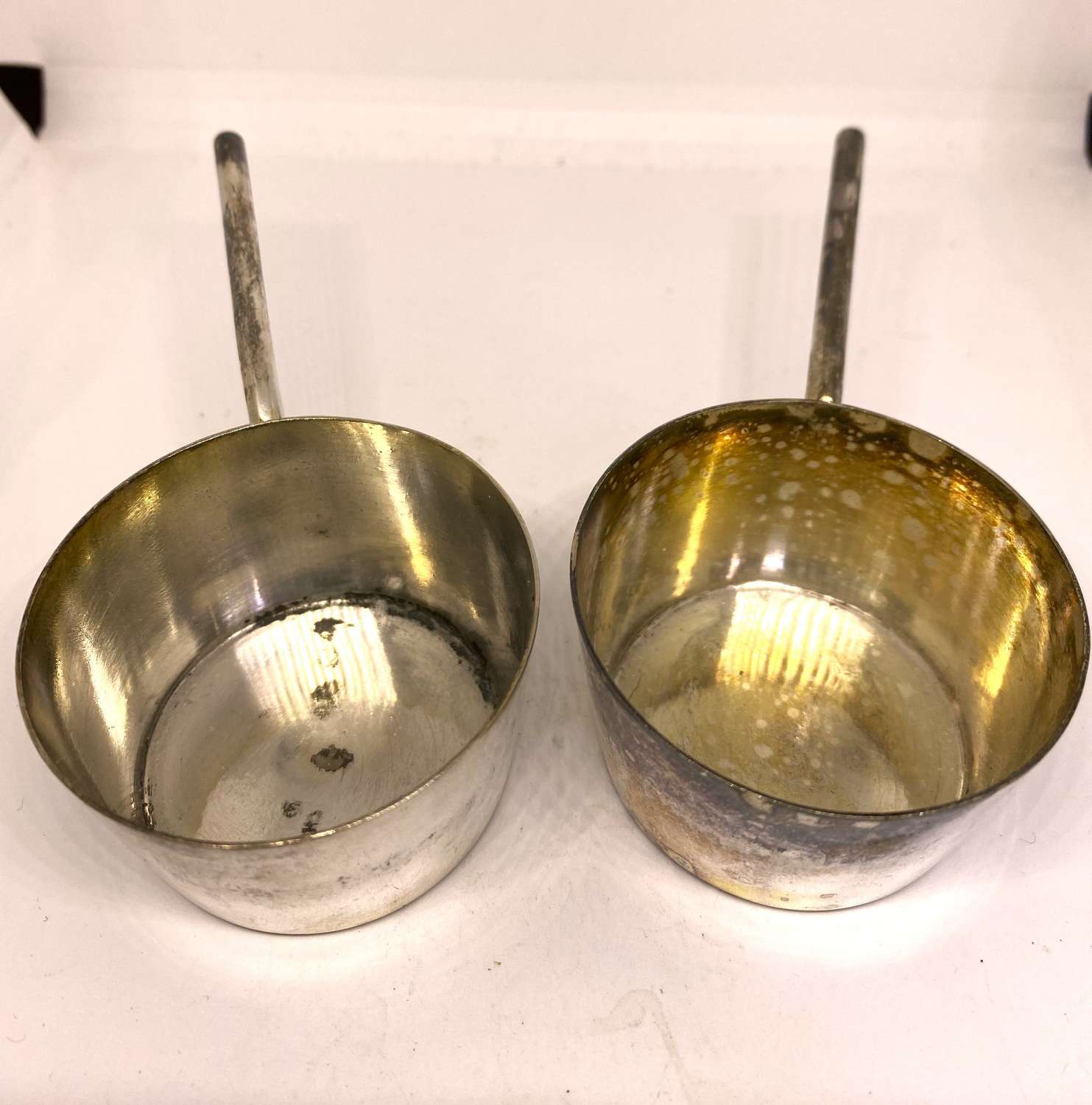 Pair Of Hukin & Heath Silver Plated Toddy Pans