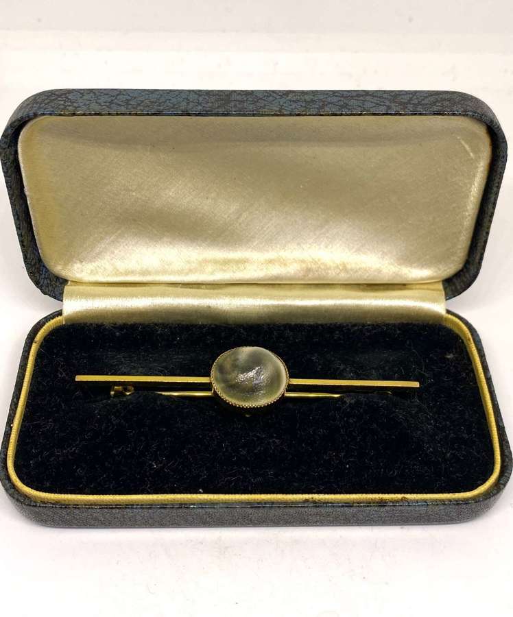 9ct Gold Bar Brooch With Moonstone