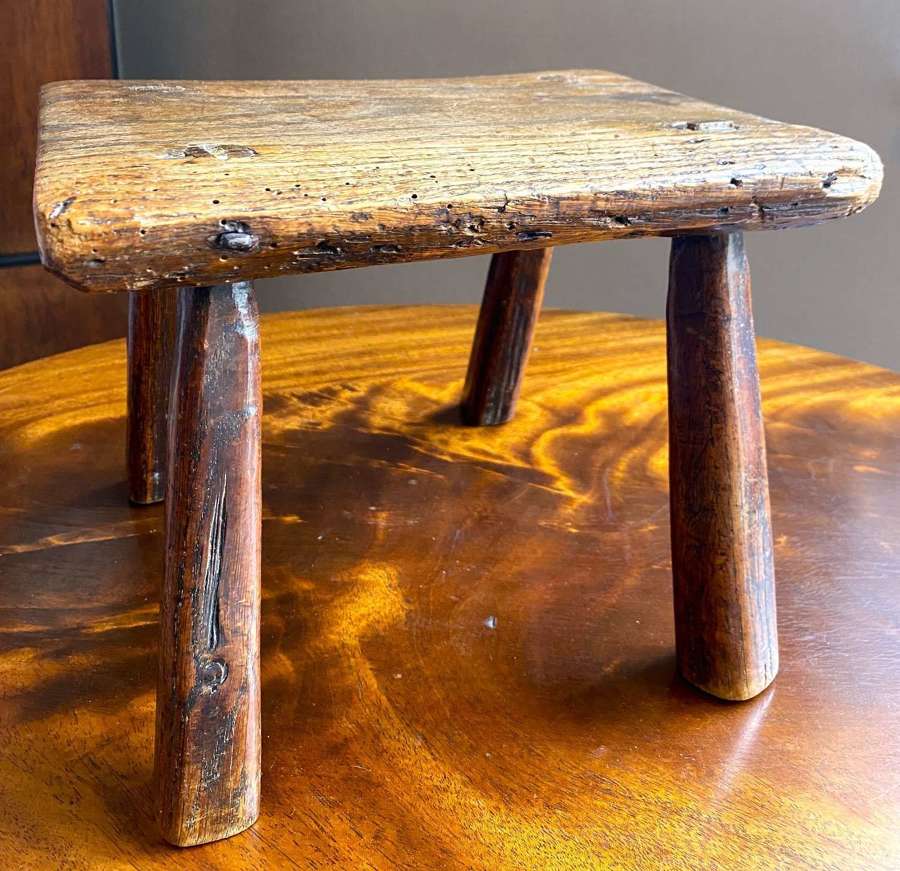 Primitive George III Lacemaker's Lamp Stool