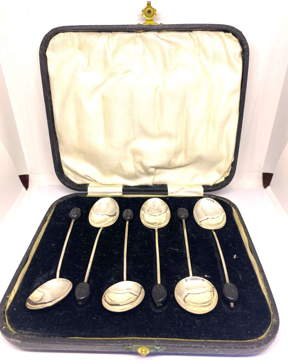 Set Of Six Cased Coffee Spoons