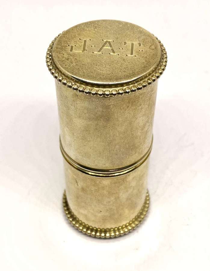 Silver Cylindrical Container