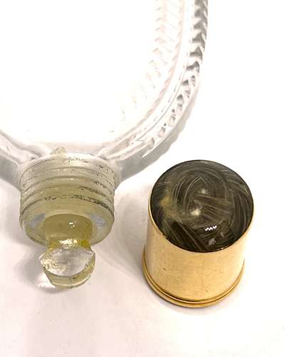 Rare 19thC Glass Scent Bottle With Plaited Hair Panel