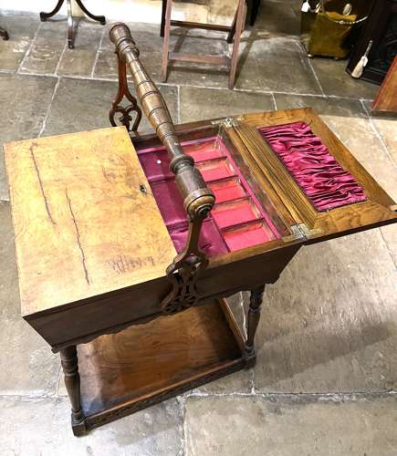 Victorian Walnut Sewing Box