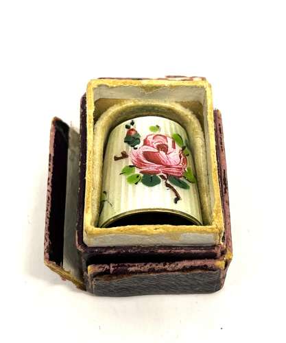 Norwegian Silver & Enamel David Andersen Thimble