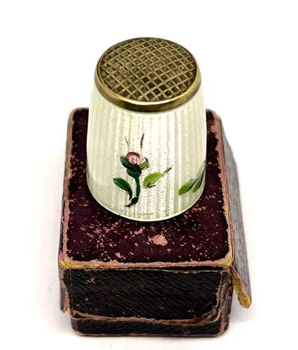 Norwegian Silver & Enamel David Andersen Thimble