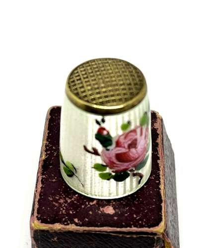 Norwegian Silver & Enamel David Andersen Thimble