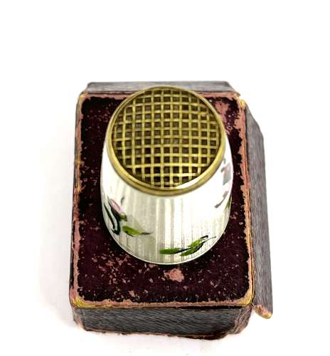 Norwegian Silver & Enamel David Andersen Thimble