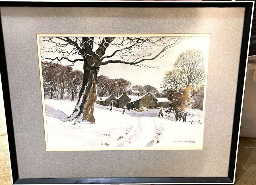 Donald Crossley Framed Watercolour "Broadbottom, Calderdale"