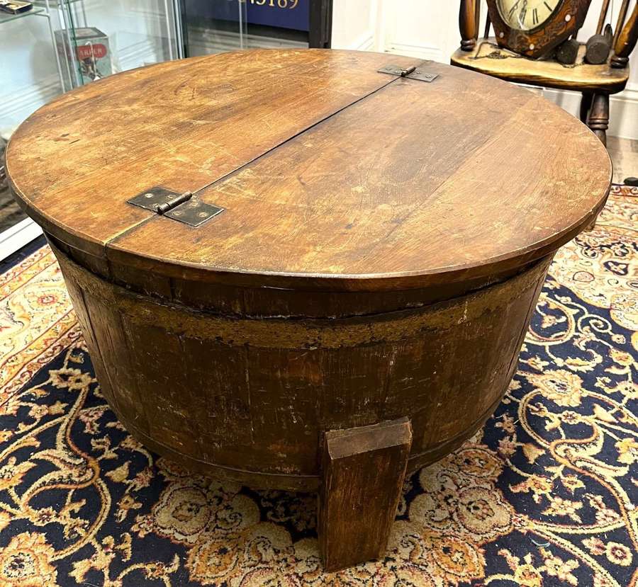 Coffee Table Made From Antique Barrel