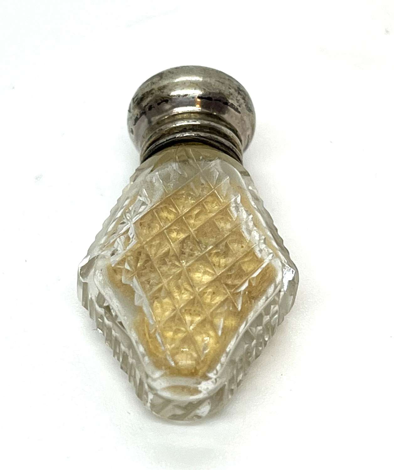 Tiny Silver & Glass Perfume Bottle