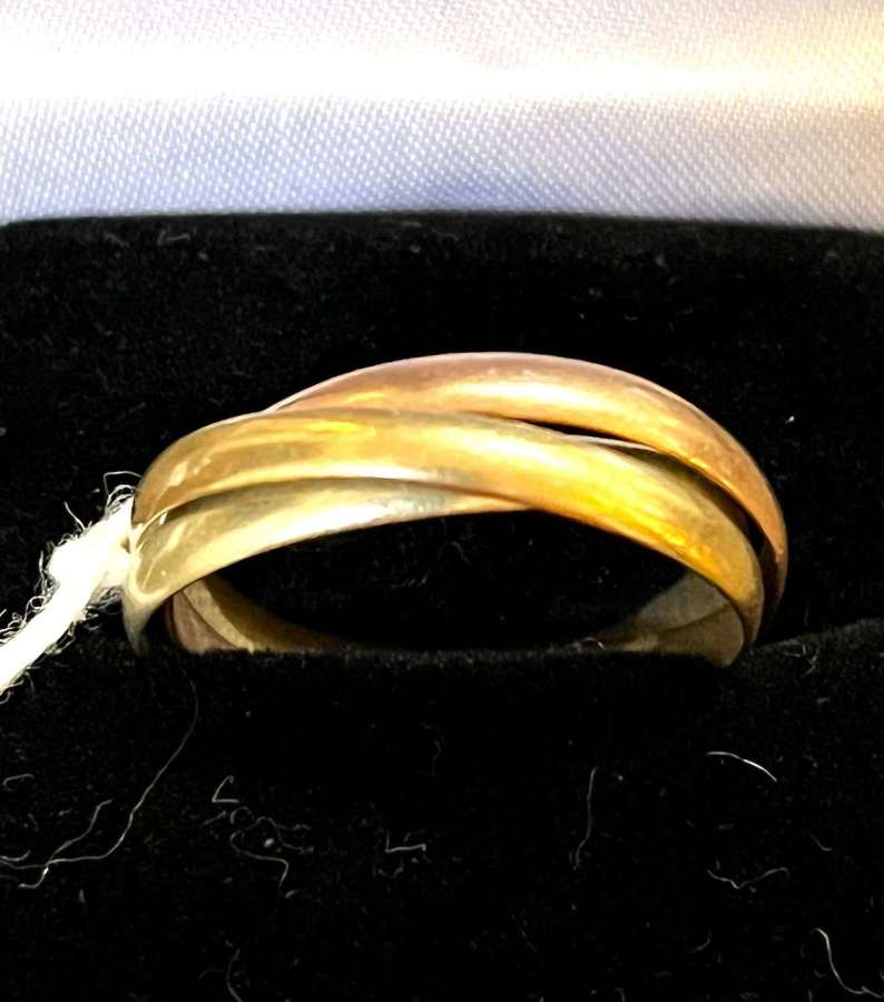 Gent's Three Colour 9ct Gold 'Russian' Wedding Ring