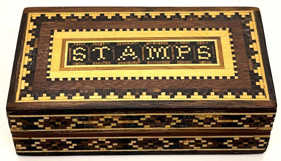 Victorian Tunbridge Ware Inlaid Marquetry Stamp Box