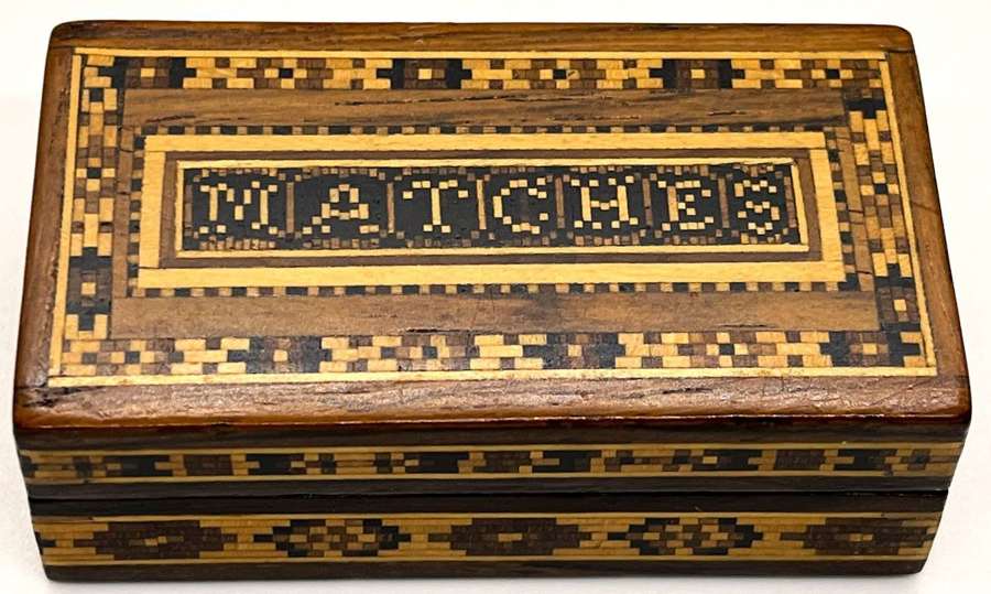 Tunbridge Ware Inlaid Marquetry 'Matches' Box