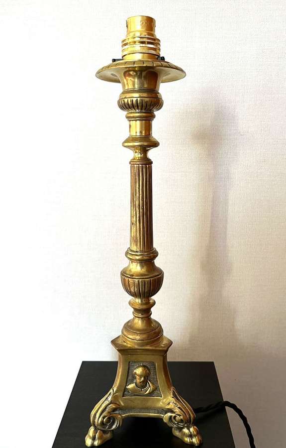 Early 20thC Neo Classical Brass Table Lamp