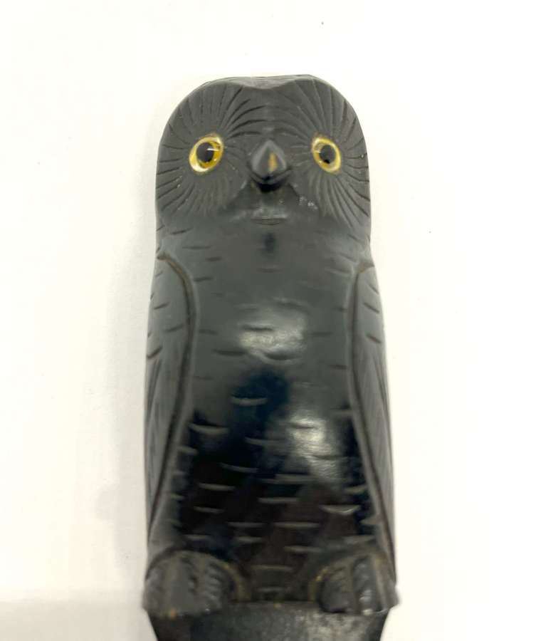 Large Ebonised Wood Owl Page Turner