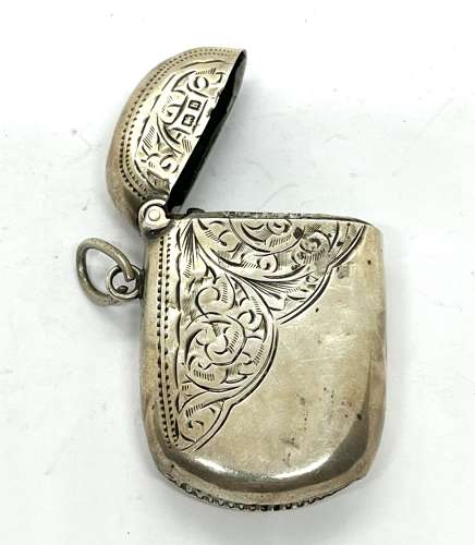 Silver Oval Shaped Vesta Case