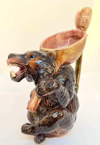 19th Century Holdcroft Majolica Bear Jug
