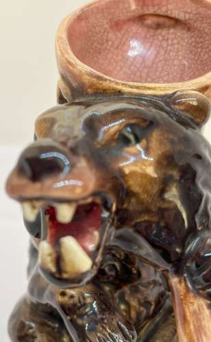 19th Century Holdcroft Majolica Bear Jug