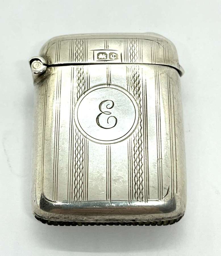 Antique Chester Silver Vesta Case