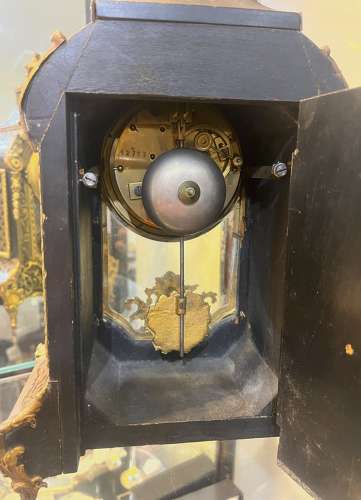 French Boulle Mantle Clock By Japy Freres
